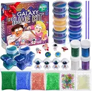 Galaxy Slime Kit for Boys & Girls - Colorful Premade Galaxy Slime for Kids, DIY Toy Slime Set with Glow in The Dark Stars, for Girls or Boys - Ages 5-12+