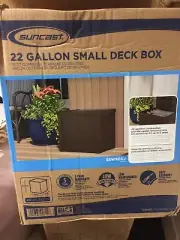 Suncast Deck Patio Toy Storage Box Bin Container Waterproof for Outdoor Indoor