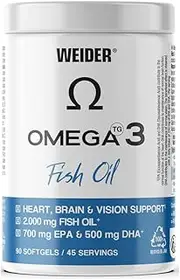 Weider Omega 3. 90 capsules. EPA and DHA. Enriched with Vitamin E