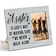 Sister Wood Picture Frame a Sister is God's Way of Making Sure We Never Walk