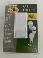 NEW Lutron DVCL-153PH-WH LEDs /CFLs Dimmer Switch Incandescent/Halogen