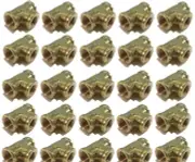 25 PACK BRASS FORGED REDUCING TEE FITTING 3/8 X 3/8 X 1/4 FEMALE NPT FNPT WOG