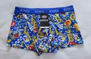 Bonds Mens MX4D West Coast Eagles AFL Print GuyFront Trunk Brief Size M New