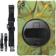 QYiD Galaxy Tab Active Pro 10.1 Case, Heavy Duty Heavy Duty Shockproof Protection with 360 Rotating Kickstand/Handstrap, Shoulder Belt for Galaxy Tab Active Pro 10.1 SM-T540/T547 (Camflage)