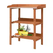 Outdoor Garden Wooden Potting Bench Timber Planting Table Shelves Stand
