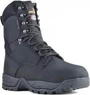 [R RUNFUN] Men's Waterproof Military Tactical Boots Steel Toe Work Boot Lightweight Combat Boot, 8" Breathable Outdoor Shoes, 400g Insulation