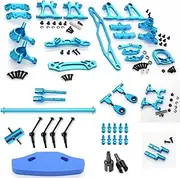 RC TT-02 Full Set Upgrade Kit Aluminum Drive Shaft Swing Arm Steering Cup CVD Bumper Motor Base Suspension Arms For Tamiya TT02 Upgrade Part 1/10 On Road Touring Rally Racing Car (Blue 21PCS)