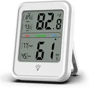 Home Hygrometer Backlit LCD Temperature and Humidity Monitor 2-in-1 for Baby Room and Living Space