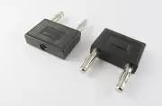 1pcs Dual 4mm Banana Plug to Single 4mm Jack Audio Square Converter Adapter