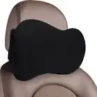 Car Seat Headrest Pillow Memory Foam Pillow Head Neck Support Cushion (Black)