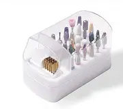 Durable Nail Drill Bit Holder with Clear Lid Waterproof Home DIY Manicure