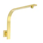 Brushed Gold BRASS Square Gooseneck Shower Arm Wall Arm Uprise Bathroom Outlet