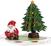 Magic Ants Christmas Card - 3D Pop Up Card with Festive Santa and Christmas Tree