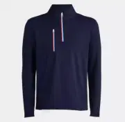NWT G/FORE GFORE Daytona Tech Interlock 1/4 Zip Pullover Blue Mens Sz Small