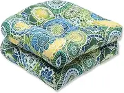 Pillow Perfect Outdoor Omnia Lagoon Wicker Seat Cushion, Set of 2