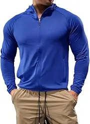 [palglg] Men's Sports Hoodie with Full Zip, Lightweight Fitness Long Sleeve Shirts, Quick-Drying Running Tops