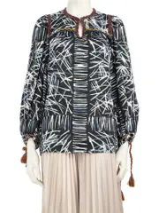 Weekend Max Mara Patterned Crochet Trim Blouse