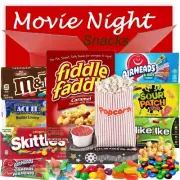 Movie Night Gift Basket Box | Popcorn Sour Candy Movie tray
