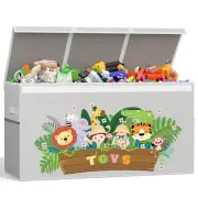Large Toy Box for Kids, Collapsible Storage Chest, Organizing Bins with Lids