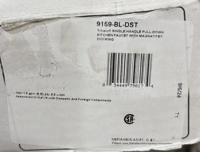 Delta 9159-BL-DST Trinsic Single Handle Pull-Down Kitchen Faucet - Matte Black