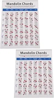 Totority 2 Pcs Mandolin Exercise Diagram Mandolin Chord Training Chart Portable Reference Ideal for Learning Chords on The Go
