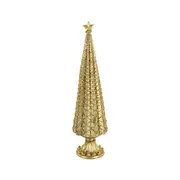 Colours Of Christmas 34cm Xmas Tree Resin Standing w/ Star Holiday Decor Gold