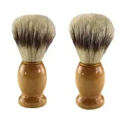2-Pack Wood Handled Badger Hair Shaving Brush for Use With Aeorsol-Free Shavi...