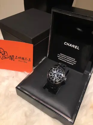 ※芯閣名牌精品店※ CHANEL J12 38mm 黑色陶瓷 自動上鍊 機械腕錶 手錶 二手正品 95成新