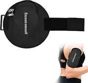 Running Armband, Oxford Cloth Phone Armband Light Reflecting Running Accessories with Adjustable Strap, Dual Pockets Gym Phone Holder for Running, Camping, Hiking (black)