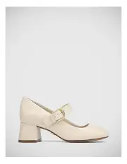 [Wittner] Iris Patent Leather Mary Jane Heels in Ivory