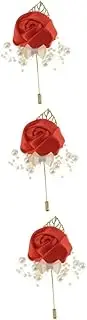 [SAFIGLE] 3sets Unique Floral Brooch Boutonniere Fashionable for Wedding Party Home Decorative Accessories 2pcs*3