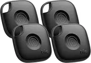 [Tile] by Life360 Mate (2024) Bluetooth Tracker, Keys Finder and Item Locator for Keys, Bags and More. Phone Finder. Both iOS and Android Compatible. 4-Pack (Black)