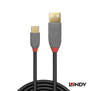 LINDY 林帝 ANTHRA USB 2.0 Type-C/公 to A/公 傳輸線 3m (36888)