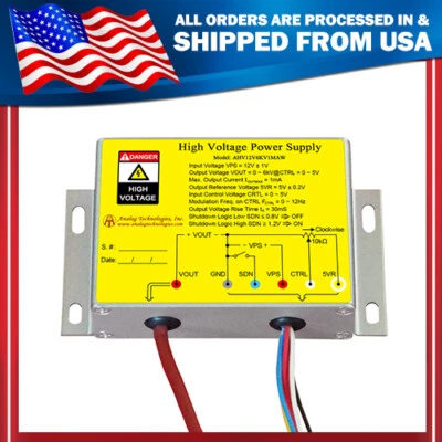 AHV12V6KV1MAW High Voltage DC-DC Power Supply 0V ~ 6KV 1mA Output USA Shipping