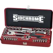 Sidchrome 37 Piece 1/4 & 1/2" Drive Socket Set – Metric & AF SCMT19130