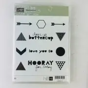 Stampin' Up GEOMETRICAL Unmounted Rubber Stamp Set of 12 NEW