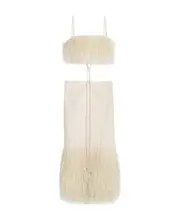 Jacquemus La Robe Raphia Cut-Out Open Back Midi Dress FR34 Nude
