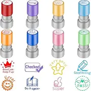 8 Pack Teacher Stamps Self Inking Teacher Stamp Set Picture Stamps for Teachers Motivation Teacher Stamps Colorful Supplies Stamps for Homework