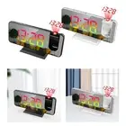 Projection Alarm Clock Color Changing LED Digital USB Powered Mirrored Dual