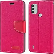 for Nokia C31 Case, Oxford Leather Wallet Case with Soft TPU Back Cover Magnet Flip Case for Nokia C31 (6.75”)