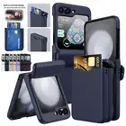 For Samsung Galaxy Z Flip 6 Flip 5 4 3 Shockproof Card Holder Hinge Phone Case