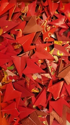 **100** Handmade Chinese Red Envelopes Paper Wedding Origami Cranes