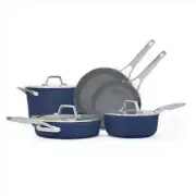 Calphalon Premier Ceramic Nonstick 8-Piece Cookware Set, Midnight Blue