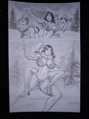Massey CAVEWOMAN BATTLE AGAINST ANKHA'S BROOD 2 pg 11 - SEXY CATFIGHT SPLASHY