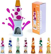 Fisura Lava Lamp with Candle Blue and Orange No Electricity Eco-Friendly Decoration with Unique Design Original Gift Dimensions: 29cm x 8.5cm (Candle Not Included)