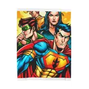 Super Trio polyester spandex double topstitched 3 sizes Velveteen Plush Blanket