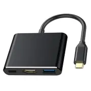 Usb C To Hdmi Compatible 4K Adapter 3 In 1 Hub With Output 3.0 Port Usb Cables Hubs & Adapters