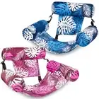 2 Pack Tropical Leaves Adjustable Hammock Chairs, Pink, Blue - Pool Floating ...