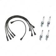 Bosch Ignition Leads + 4 x Denso Iridium Power Spark Plugs for Ford Escort Mk
