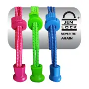 Jen Lock Shoelaces Elastic No Tie Shoe Lace --Never Tie Again (Blue)